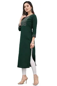 Women Rayon Embellished Straight Kurta-thumb1