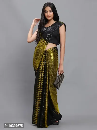 Classic Georgette Embellished Saree with Blouse piece