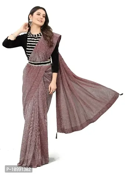 stylish fancy beautiful zari lycra saree for women and girl