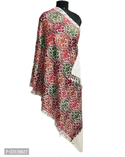 Kashmir Embroidered, Poly Acralic Wool 28X80 Traditional Ari Embroidery Shawl/Stoles for Women,Ladies,Girls-thumb0