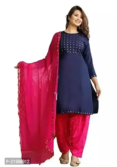 Stylish Fancy Designer Rayon Kurta With Bottom Wear And Dupatta Set For Women-thumb0