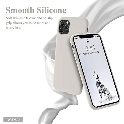 YellowCult Ultra-Smooth  Shockproof Liquid Silicon Back Cover Case for Apple iPhone 11 Pro Max (6.5 Inch) (Virgin White)-thumb5