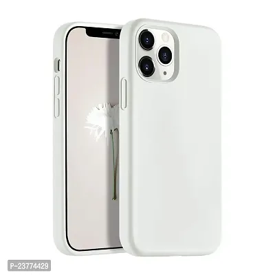 YellowCult Ultra-Smooth  Shockproof Liquid Silicon Back Cover Case for Apple iPhone 12, 12 Pro (6.1 Inch) (Virgin White)-thumb0