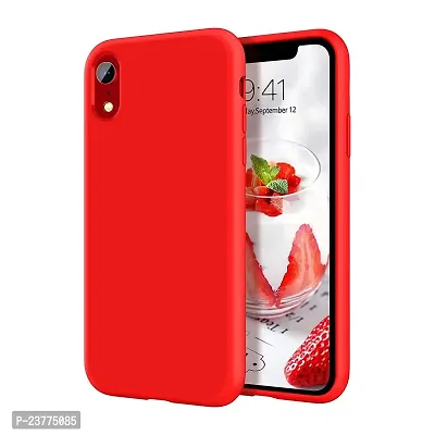 YellowCult Ultra-Smooth  Shockproof Liquid Silicon Back Cover Case for Apple iPhone XR (6.1 Inch) (Red)