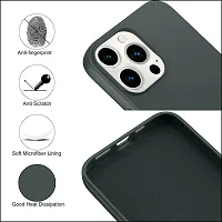 YellowCult Ultra-Smooth  Shockproof Liquid Silicon Back Cover Case for Apple iPhone 14 Pro (6.1 Inch) (Charcoal Gray)-thumb4