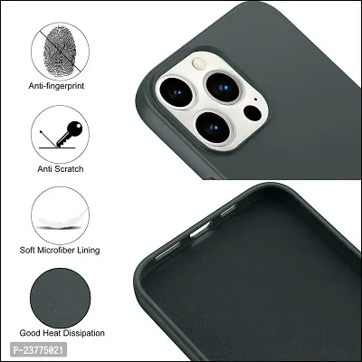 YellowCult Ultra-Smooth  Shockproof Liquid Silicon Back Cover Case for Apple iPhone 14 Pro (6.1 Inch) (Charcoal Gray)-thumb5