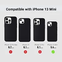YellowCult Back Cover Case for Apple iPhone 13 Mini with Logo View, Made with PU Leather (5.4 Inch) (Black)-thumb1