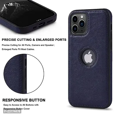 YellowCult Back Cover Case for Apple iPhone 11 Pro with Logo View, Made with PU Leather (5.8 Inch) (Blue)-thumb4