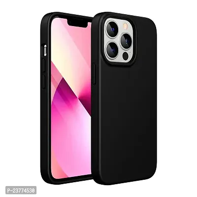 YellowCult Ultra-Smooth  Shockproof Liquid Silicon Back Cover Case for Apple iPhone 13 pro (6.1 Inch) (Overnight Black)