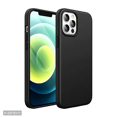 YellowCult Ultra-Smooth  Shockproof Liquid Silicon Back Cover Case for Apple iPhone 12 Pro Max (6.7 Inch) (Overnight Black)