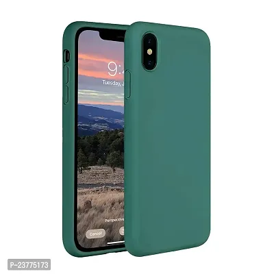 YellowCult Ultra-Smooth  Shockproof Liquid Silicon Back Cover Case for Apple iPhone X, XS (5.8 Inch) (Different Green)