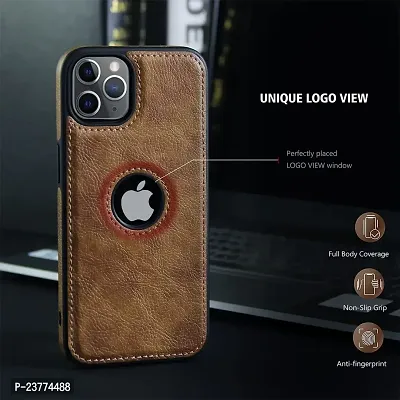 YellowCult Back Cover Case for Apple iPhone 11 Pro with Logo View, Made with PU Leather (5.8 Inch) (Brown)-thumb5