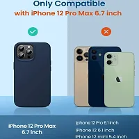 YellowCult Ultra-Smooth  Shockproof Liquid Silicon Back Cover Case for Apple iPhone 12, 12 Pro (6.1 Inch) (Bla-Bla Blue)-thumb1