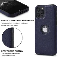 YellowCult Back Cover Case for Apple iPhone 12 Pro with Logo View, Made with PU Leather (6.1 Inch) (Blue)-thumb2