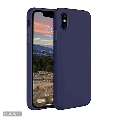YellowCult Ultra-Smooth  Shockproof Liquid Silicon Back Cover Case for Apple iPhone X, XS (5.8 Inch) (Bla-Bla Blue)