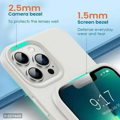 YellowCult Ultra-Smooth  Shockproof Liquid Silicon Back Cover Case for Apple iPhone 12, 12 Pro (6.1 Inch) (Virgin White)-thumb3