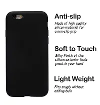 YellowCult Ultra-Smooth  Shockproof Liquid Silicon Back Cover Case for Apple iPhone 6, 6S (4.7 Inch) (Overnight Black)-thumb3