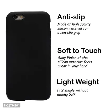 YellowCult Ultra-Smooth  Shockproof Liquid Silicon Back Cover Case for Apple iPhone 6, 6S (4.7 Inch) (Overnight Black)-thumb4