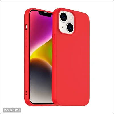 YellowCult Ultra-Smooth  Shockproof Liquid Silicon Back Cover Case for Apple iPhone 14 (6.1 Inch) (Bull Red)
