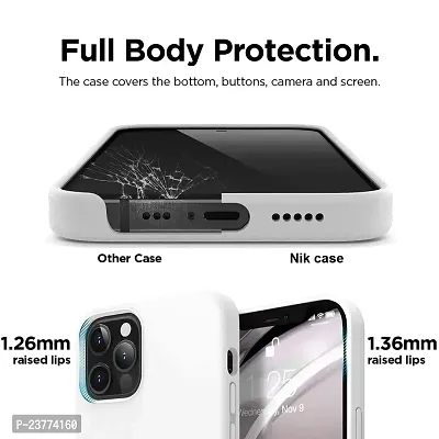 YellowCult Ultra-Smooth  Shockproof Liquid Silicon Back Cover Case for Apple iPhone 13 Pro Max (6.7 Inch) (Virgin White)-thumb3