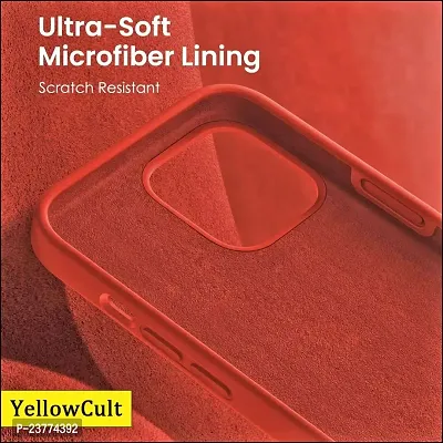 YellowCult Ultra-Smooth  Shockproof Liquid Silicon Back Cover Case for Apple iPhone 14 Pro (6.1 Inch) (Bull Red)-thumb5