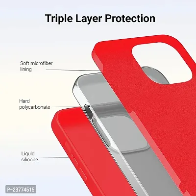 YellowCult Shockproof  Ultra-Smooth Liquid Silicon Back Cover Case for Apple iPhone 13 Mini (5.4 Inch) (Red)-thumb5