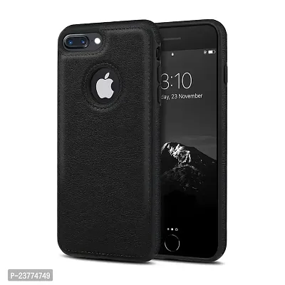 YellowCult Back Cover Case for Apple iPhone 7 Plus, iPhone 8 Plus with Logo View, Made with PU Leather (Black)