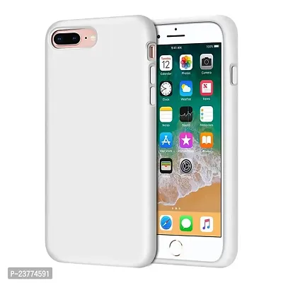 YellowCult Ultra-Smooth  Shockproof Liquid Silicon Back Cover Case for Apple iPhone 7 Plus, 8 Plus (5.5 Inch) (Virgin White)