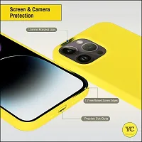 YellowCult Ultra-Smooth  Shockproof Liquid Silicon Back Cover Case for Apple iPhone 14 Pro (6.1 Inch) (Wacky Yellow)-thumb2