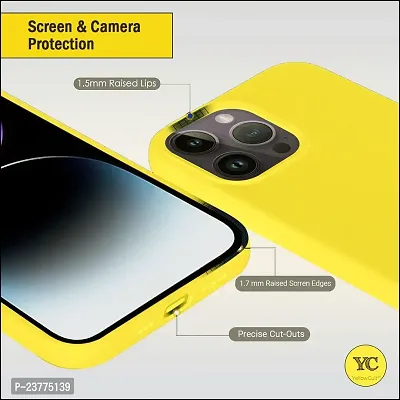 YellowCult Ultra-Smooth  Shockproof Liquid Silicon Back Cover Case for Apple iPhone 14 Pro (6.1 Inch) (Wacky Yellow)-thumb3