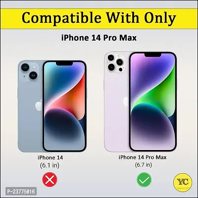 YellowCult Ultra-Smooth  Shockproof Liquid Silicon Back Cover Case for Apple iPhone 14 Pro Max (6.7 Inch) (Overnight Black)-thumb2