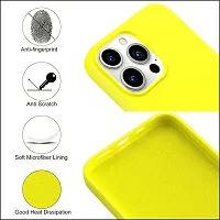 YellowCult Ultra-Smooth  Shockproof Liquid Silicon Back Cover Case for Apple iPhone 14 Pro (6.1 Inch) (Wacky Yellow)-thumb4
