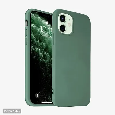 YellowCult Ultra-Smooth  Shockproof Liquid Silicon Back Cover Case for Apple iPhone 12 Mini (5.4 Inch) (Different Green)