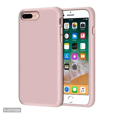 YellowCult Ultra-Smooth  Shockproof Liquid Silicon Back Cover Case for Apple iPhone 7 Plus, 8 Plus (5.5 Inch) (New Pink)
