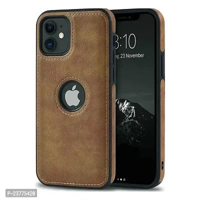 YellowCult Back Cover Case for Apple iPhone 11 with Logo View, Made with PU Leather (6.1 Inch) (Brown)