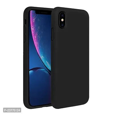 YellowCult Ultra-Smooth  Shockproof Liquid Silicon Back Cover Case for Apple iPhone X, XS (5.8 Inch) (Overnight Black)