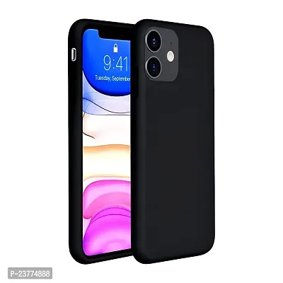 YellowCult Ultra-Smooth  Shockproof Liquid Silicon Back Cover Case for Apple iPhone 11 (6.1 Inch) (Overnight Black)