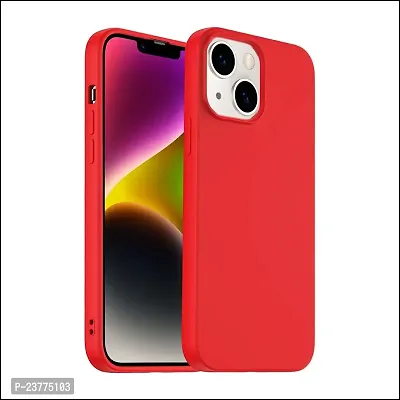 YellowCult Ultra-Smooth  Shockproof Liquid Silicon Back Cover Case for Apple iPhone 14 Plus (6.7 Inch) (Bull Red)