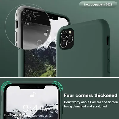 YellowCult Ultra-Smooth  Shockproof Liquid Silicon Back Cover Case for Apple iPhone 11 Pro Max (6.5 Inch) (Different Green)-thumb3