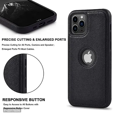 YellowCult Back Cover Case for Apple iPhone 11 Pro with Logo View, Made with PU Leather (5.8 Inch) (Black)-thumb4