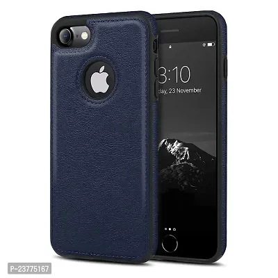 YellowCult Back Cover Case for Apple iPhone 7 with Logo View, Made with PU Leather (Blue)-thumb0
