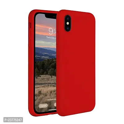 YellowCult Ultra-Smooth  Shockproof Liquid Silicon Back Cover Case for Apple iPhone Xs Max (6.5 Inch) (Red)