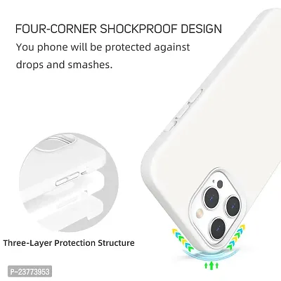 YellowCult Ultra-Smooth  Shockproof Liquid Silicon Back Cover Case for Apple iPhone 13 pro (6.1 Inch) (Virgin White)-thumb5