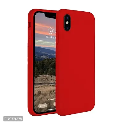 YellowCult Ultra-Smooth  Shockproof Liquid Silicon Back Cover Case for Apple iPhone X, XS (5.8 Inch) (Red)