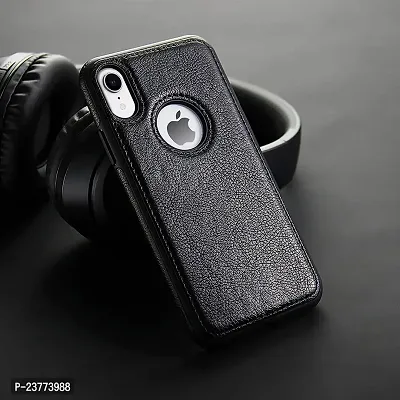 YellowCult Back Cover Case for Apple iPhone XR with Logo View, Made with PU Leather (6.1 Inch) (Black)-thumb3