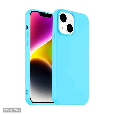 YellowCult Ultra-Smooth  Shockproof Liquid Silicon Back Cover Case for Apple iPhone 14 Plus (6.7 Inch) (Beach Blue)-thumb0