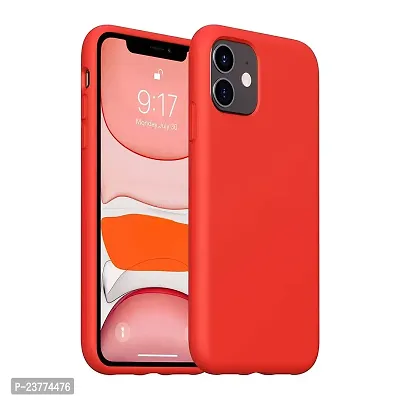YellowCult Ultra-Smooth  Shockproof Liquid Silicon Back Cover Case for Apple iPhone 11 (6.1 Inch) (Red)