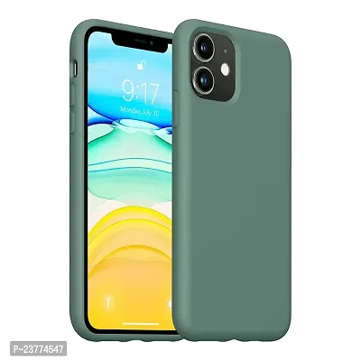 YellowCult Ultra-Smooth  Shockproof Liquid Silicon Back Cover Case for Apple iPhone 11 (6.1 Inch) (Different Green)