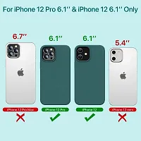 YellowCult Ultra-Smooth  Shockproof Liquid Silicon Back Cover Case for Apple iPhone 12, 12 Pro (6.1 Inch) (Different Green)-thumb1