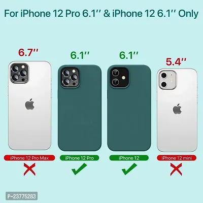 YellowCult Ultra-Smooth  Shockproof Liquid Silicon Back Cover Case for Apple iPhone 12, 12 Pro (6.1 Inch) (Different Green)-thumb2